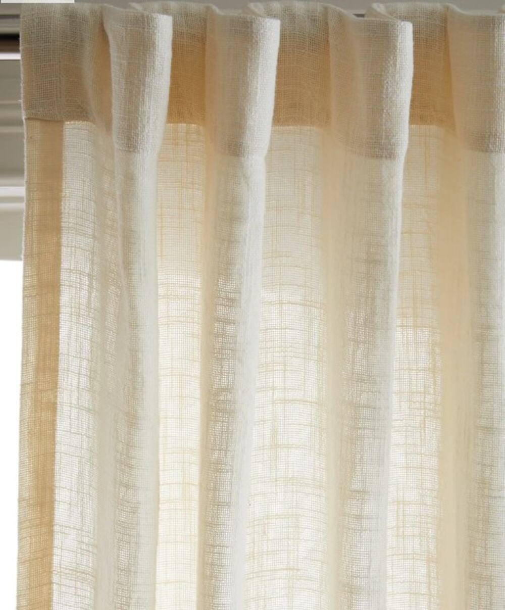 Quince Ivory Sheer Curtain Panels Set of 2 48" X 84" CREAM NEW